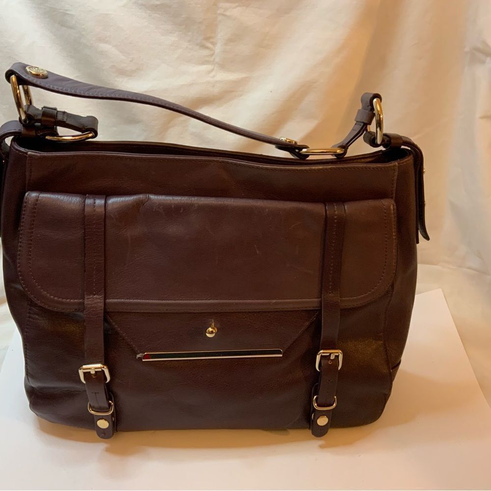 TRE VERO Purple Leather  Hobo Handbag Purse Bag-VERY NICE